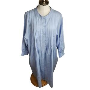 Linen Life Handmade Custom Dress Womens Size 3X Light Blue‎ 100% Linen Oversized